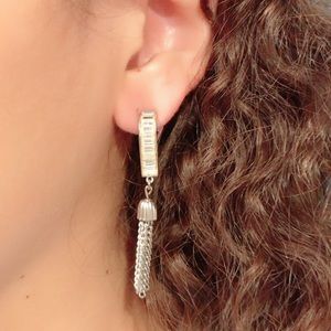 Vintage elegant style, silver clip on earrings.